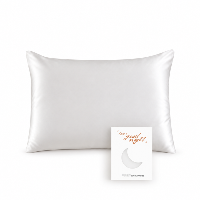 Funda de almohada de seda de 22 momme en color marfil