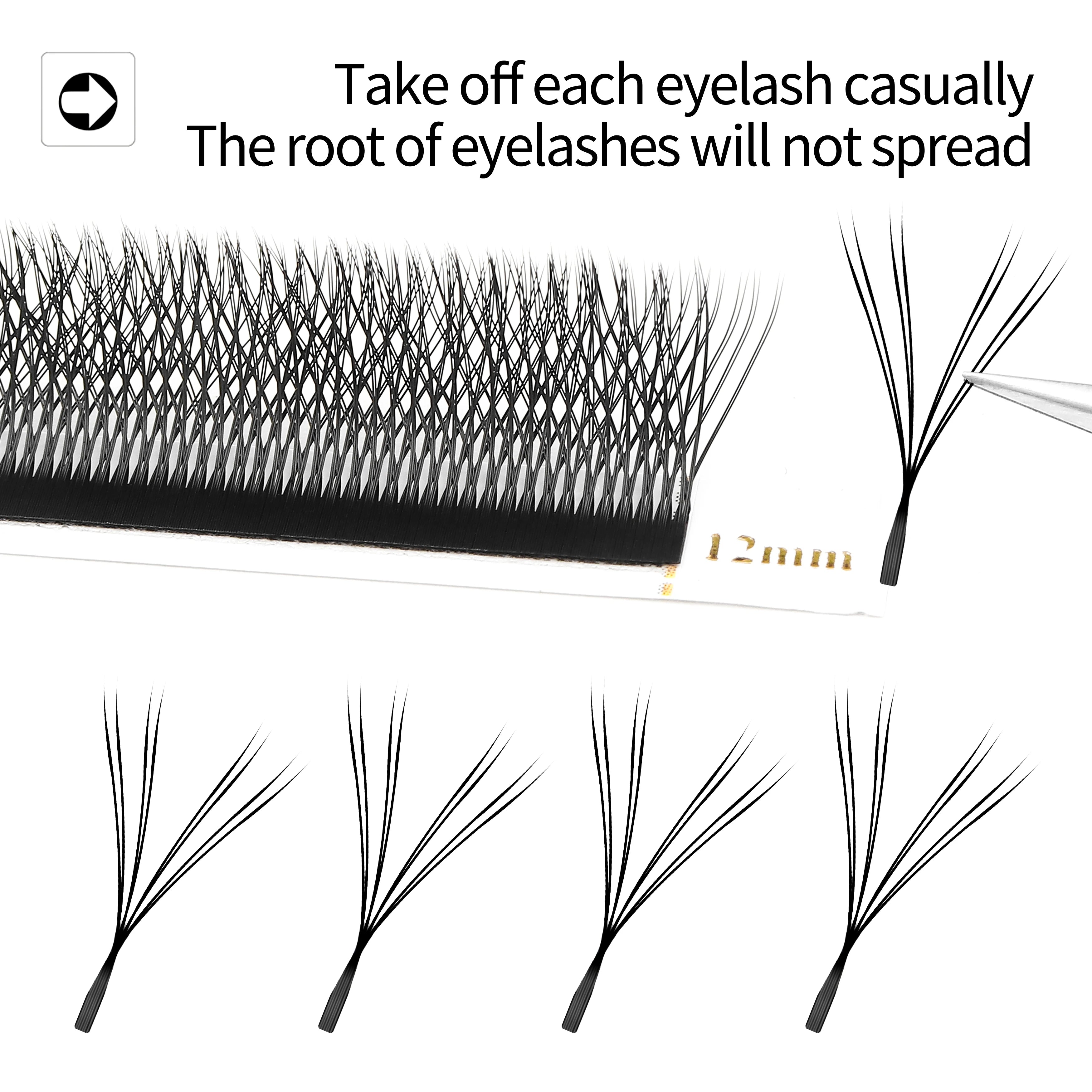 XIUSUZAKI L/LU/M Curl YY 3D 4D 5D W Eyelashes Extensions Soft Natural W Lashes Extensions Premade Volume Fans False Lashes Shop