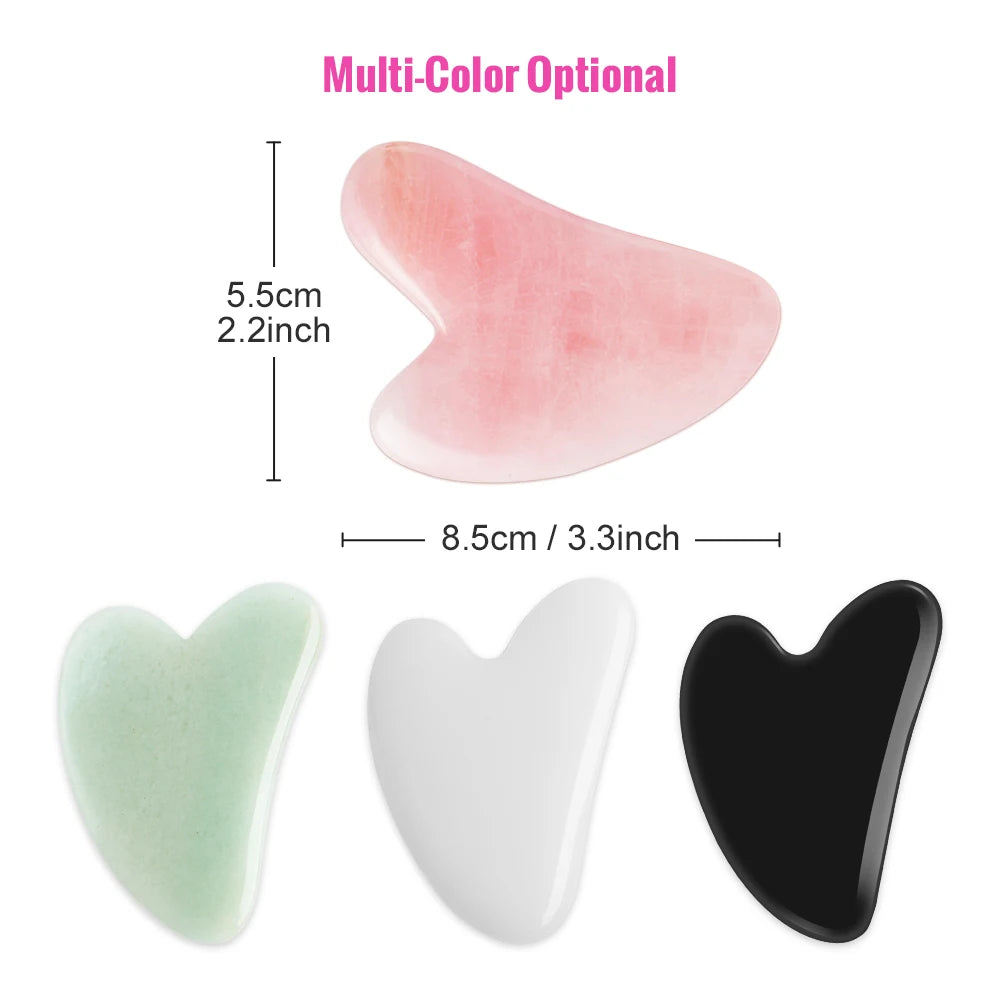 Gua Sha de Cuarzo Rosa Natural