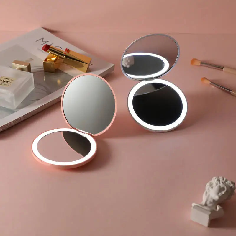 Mini espejo LED de bolso con sensor táctil