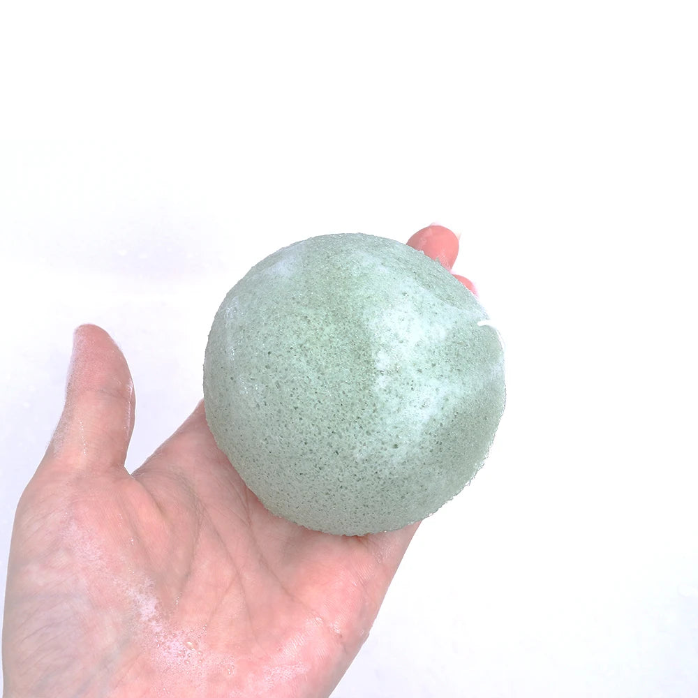 Soft Texture Face Wash Puff Konjac Cleaning Sponge Round Face Wash Cleaning Sponge Natural Fiber Facial Cleansing Exfoliator