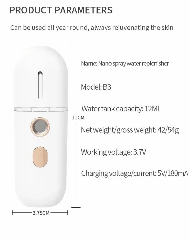 Nebulizador Facial Nano Portátil Recargable