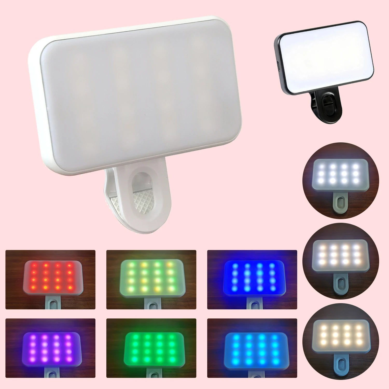 Aro de luz con espejo y soporte para móvil