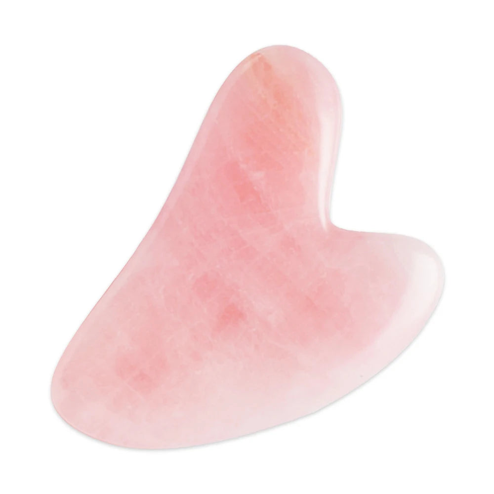 Gua Sha de Cuarzo Rosa Natural