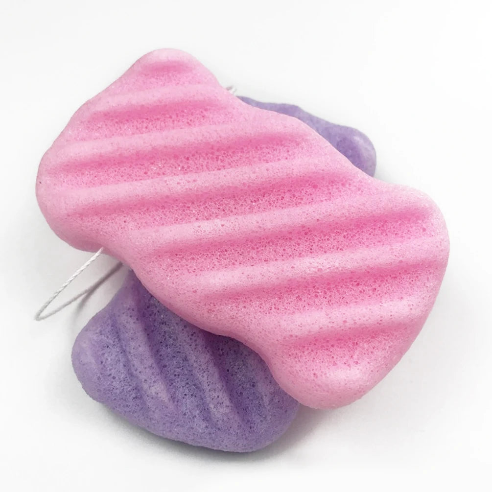 1/12Pcs 6 Colors Hemisphere Natural Konjac Sponge Cosmetic Puff Face Cleaning Sponge Face Washing Flutter Makeup Tools