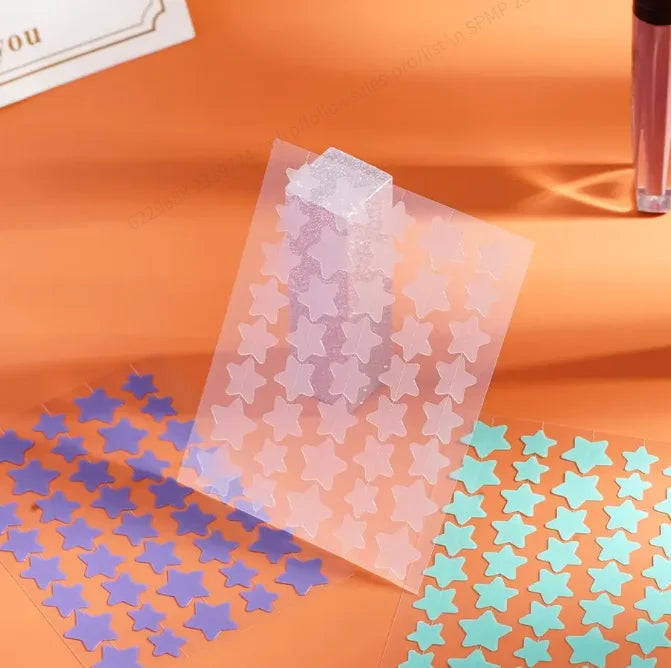 40pcs pieces of multi-color star acne patches, facial acne patches, concealer acne patches, and pimples patches, ultra-thin.