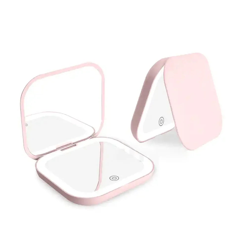 Espejo compacto LED recargable de viaje