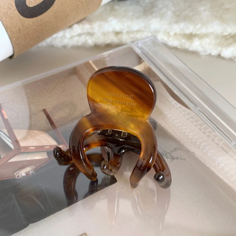 Pinza para el Pelo de Acetato Dorada Estilo Pulpo