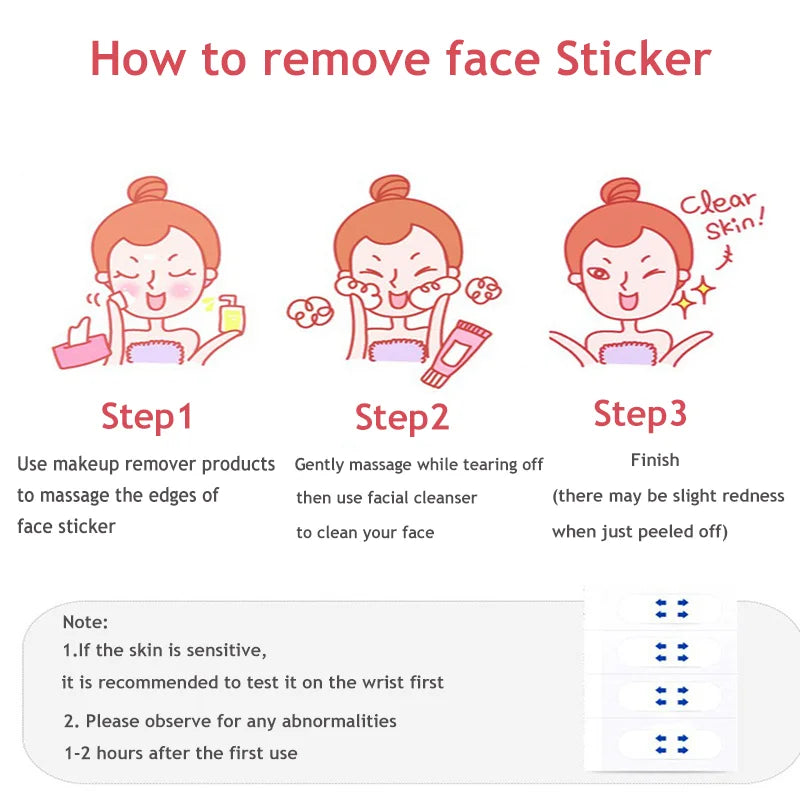 4/80Pcs V Lift Face Sticker Invisible Makeup Adhesive Lift Face Tape Slim Patch Breathable Sticker Lifting Tighten Chin