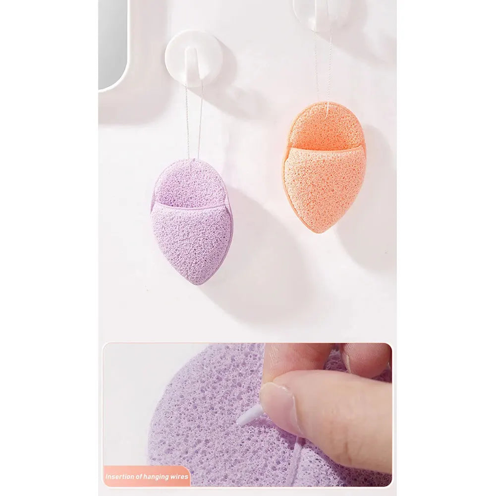 1/12Pcs 6 Colors Hemisphere Natural Konjac Sponge Cosmetic Puff Face Cleaning Sponge Face Washing Flutter Makeup Tools