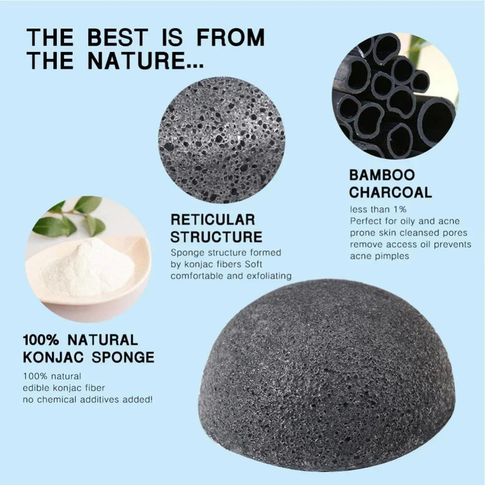 1Pc Puff Natural Cleanse Exfoliator Puff Face Cleaning Sponge Round Shape Konjac Face Washing Facial Tools Wholesale 2025