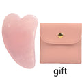 Gua sha de cuarzo rosa y jade