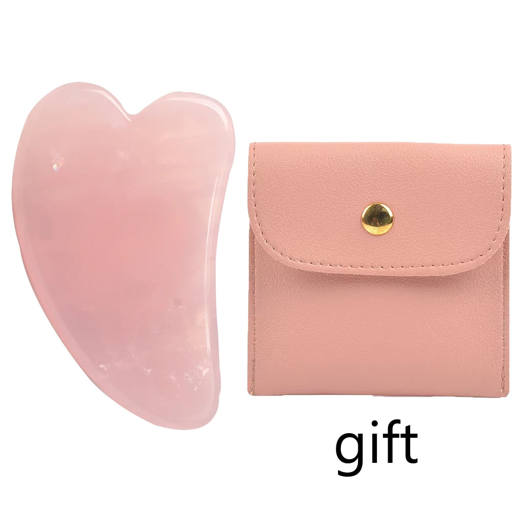 Gua sha de cuarzo rosa y jade