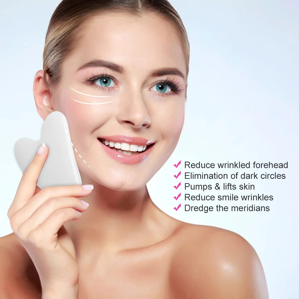 Gua Sha de Cuarzo Rosa Natural