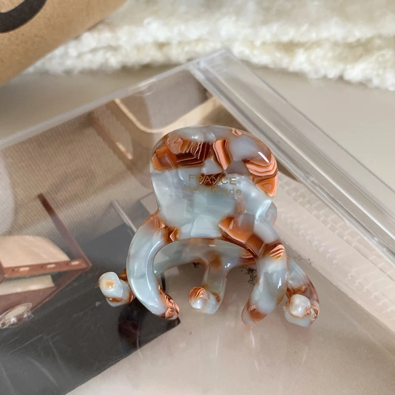 Pinza para el Pelo de Acetato Dorada Estilo Pulpo