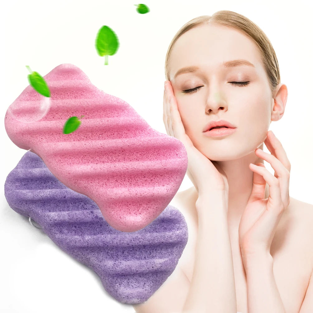 1/12Pcs 6 Colors Hemisphere Natural Konjac Sponge Cosmetic Puff Face Cleaning Sponge Face Washing Flutter Makeup Tools