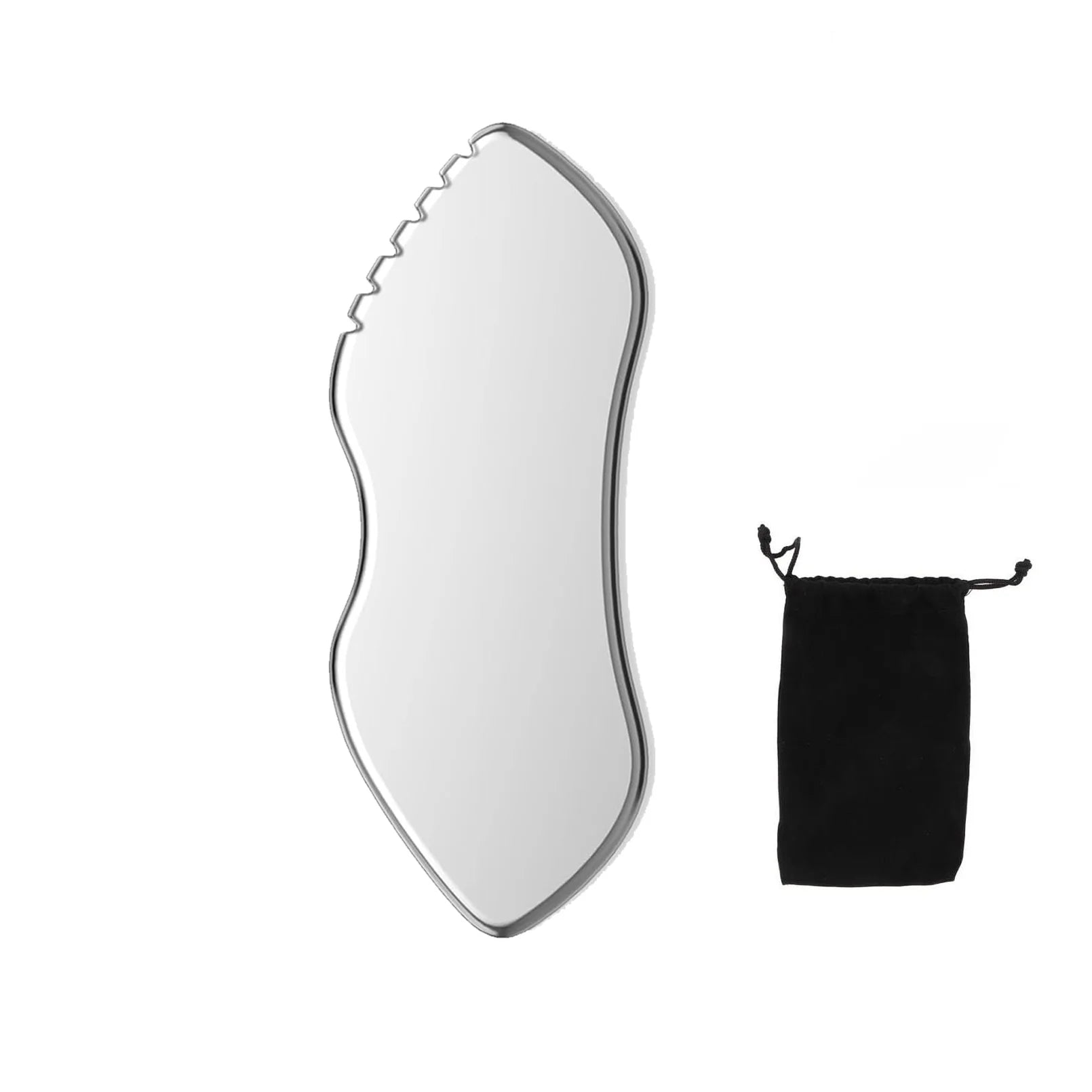 Set Rodillo Facial y Gua Sha de Acero Inoxidable