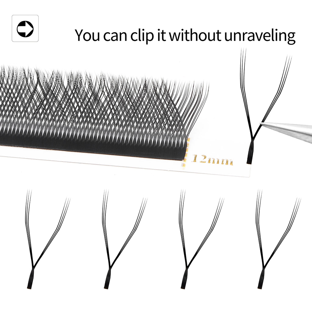 XIUSUZAKI L/LU/M Curl YY 3D 4D 5D W Eyelashes Extensions Soft Natural W Lashes Extensions Premade Volume Fans False Lashes Shop
