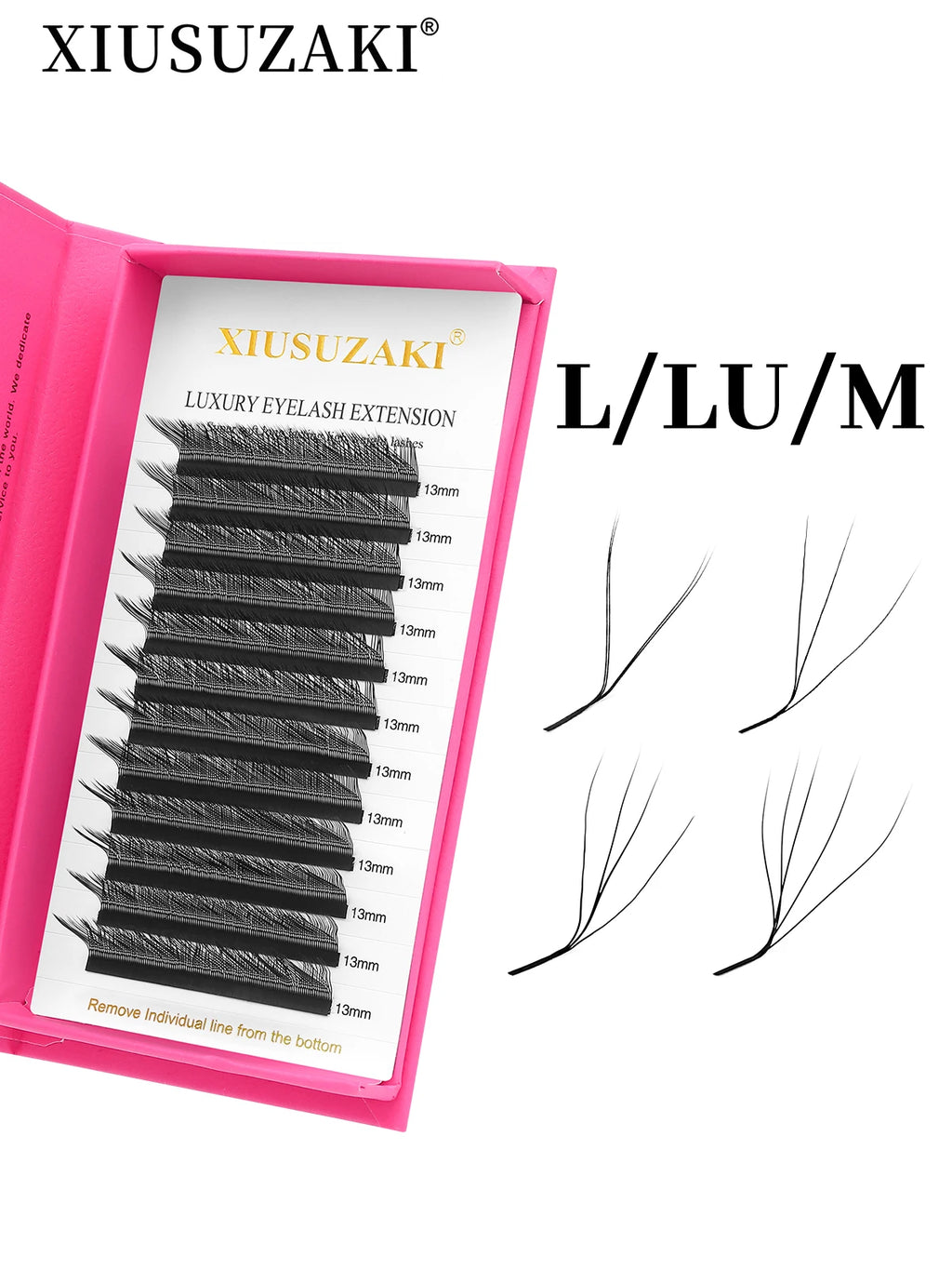 XIUSUZAKI L/LU/M Curl YY 3D 4D 5D W Eyelashes Extensions Soft Natural W Lashes Extensions Premade Volume Fans False Lashes Shop
