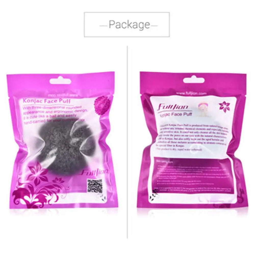 Soft Texture Face Wash Puff Konjac Cleaning Sponge Round Face Wash Cleaning Sponge Natural Fiber Facial Cleansing Exfoliator