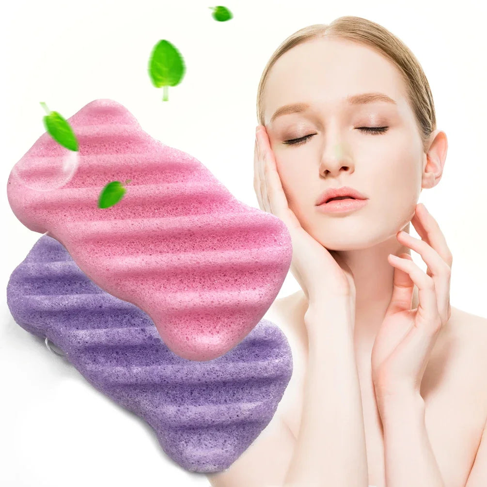 1/12Pcs 6 Colors Hemisphere Natural Konjac Sponge Cosmetic Puff Face Cleaning Sponge Face Washing Flutter Makeup Tools