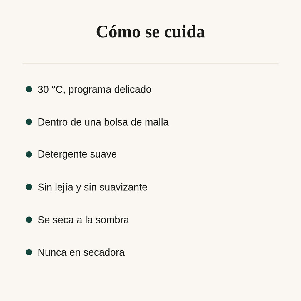 Cómo cuidar la seda: 30 grados en bolsa de malla, sin lejía ni suavizante, secado a la sombra