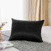 Funda de almohada de seda de morera de 25 momme en color Negro