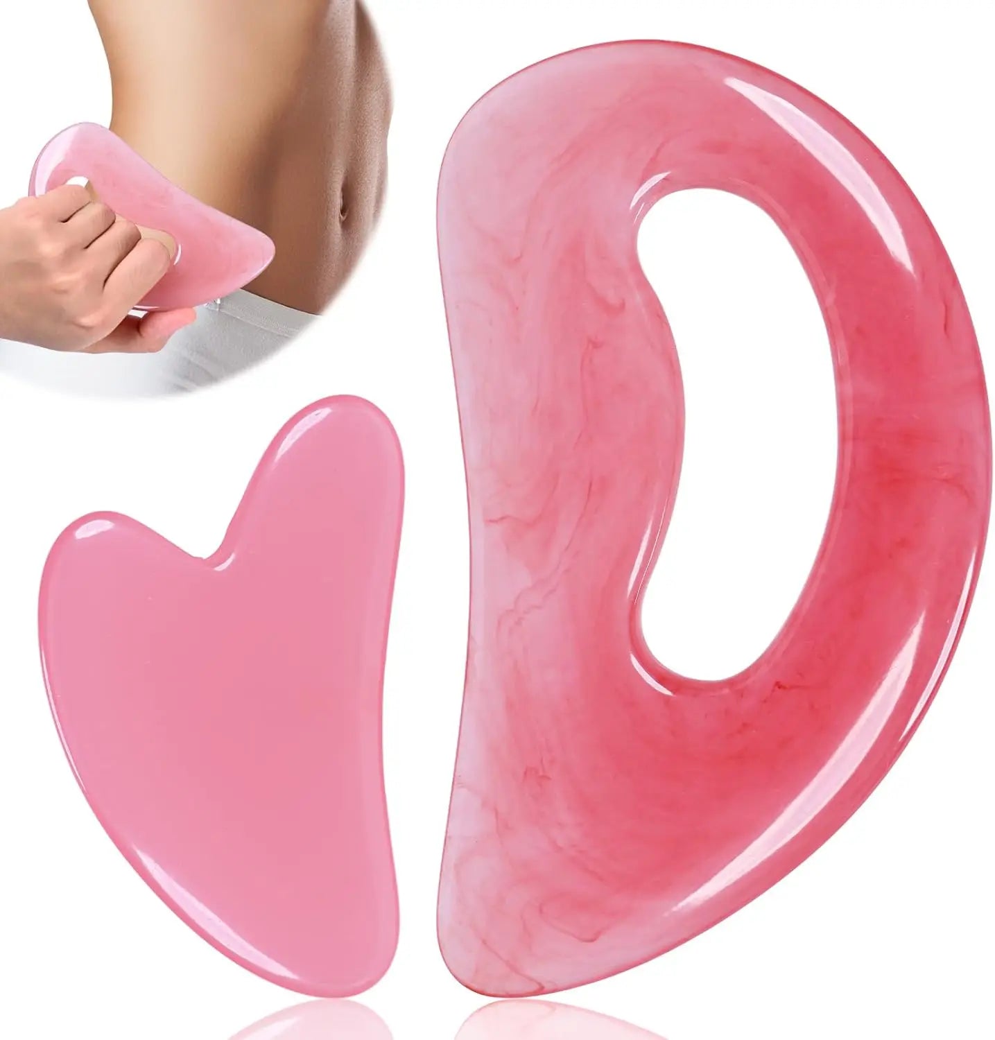 Gua Sha de Cuarzo Rosa Corazón