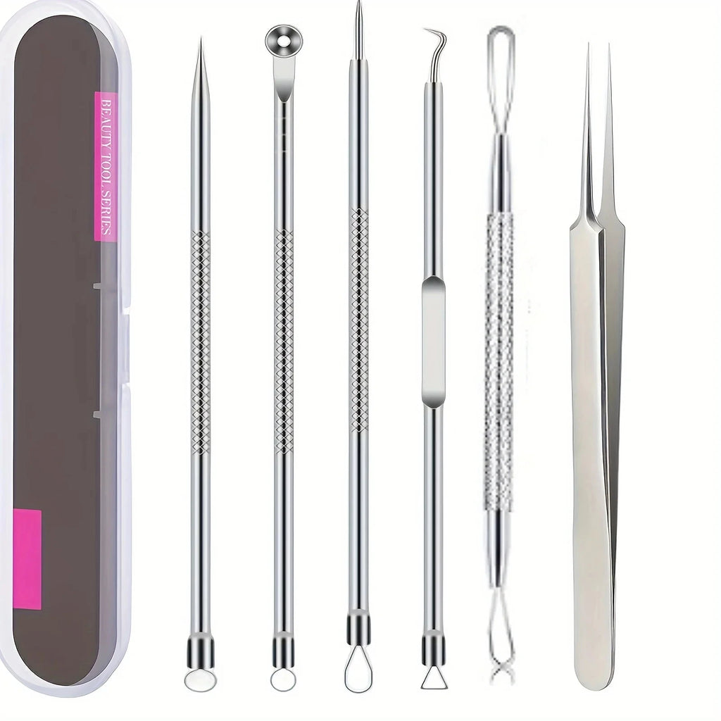 Kit de Extractores de Puntos Negros de Acero Inoxidable (6 piezas)