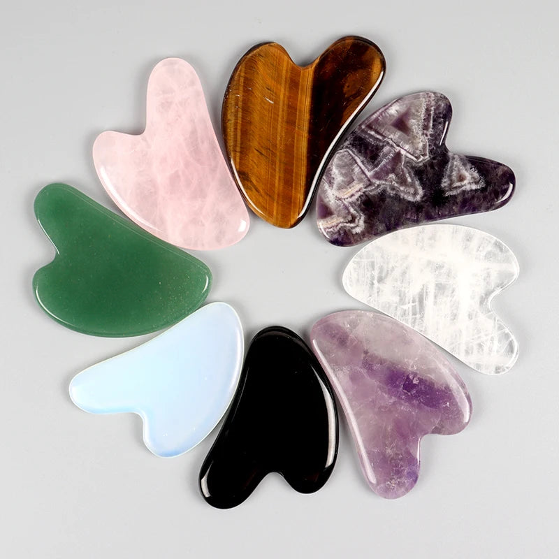 Trío de Gua Sha: Jade, Cuarzo y Obsidiana