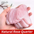 Gua Sha de Cuarzo Rosa Forma Ala de Mariposa